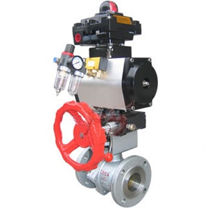 Pneumatic O cut off ball valve